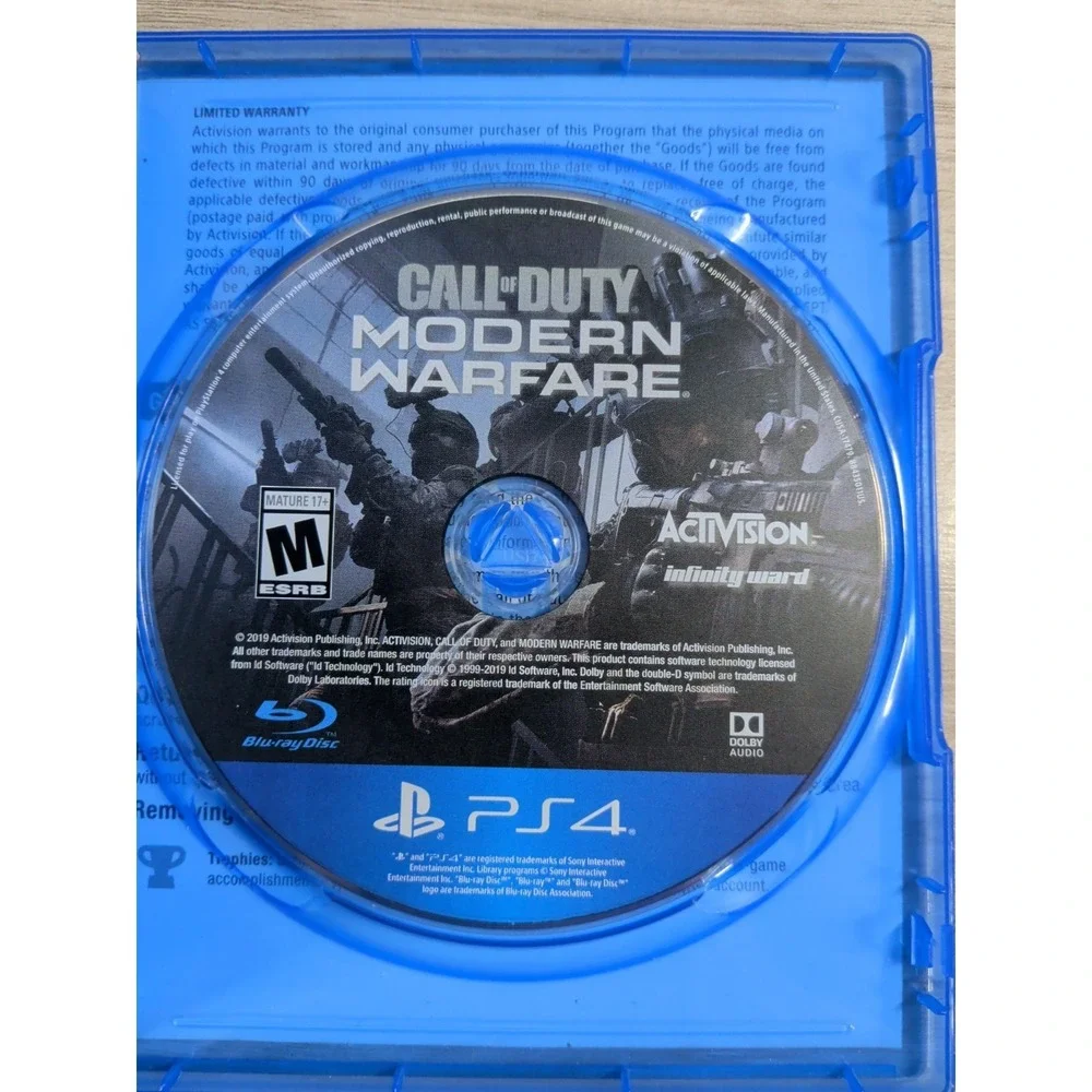 Call of Duty Modern Warfare Sony Playstation 4 PS4 Video Game 2019 with Case